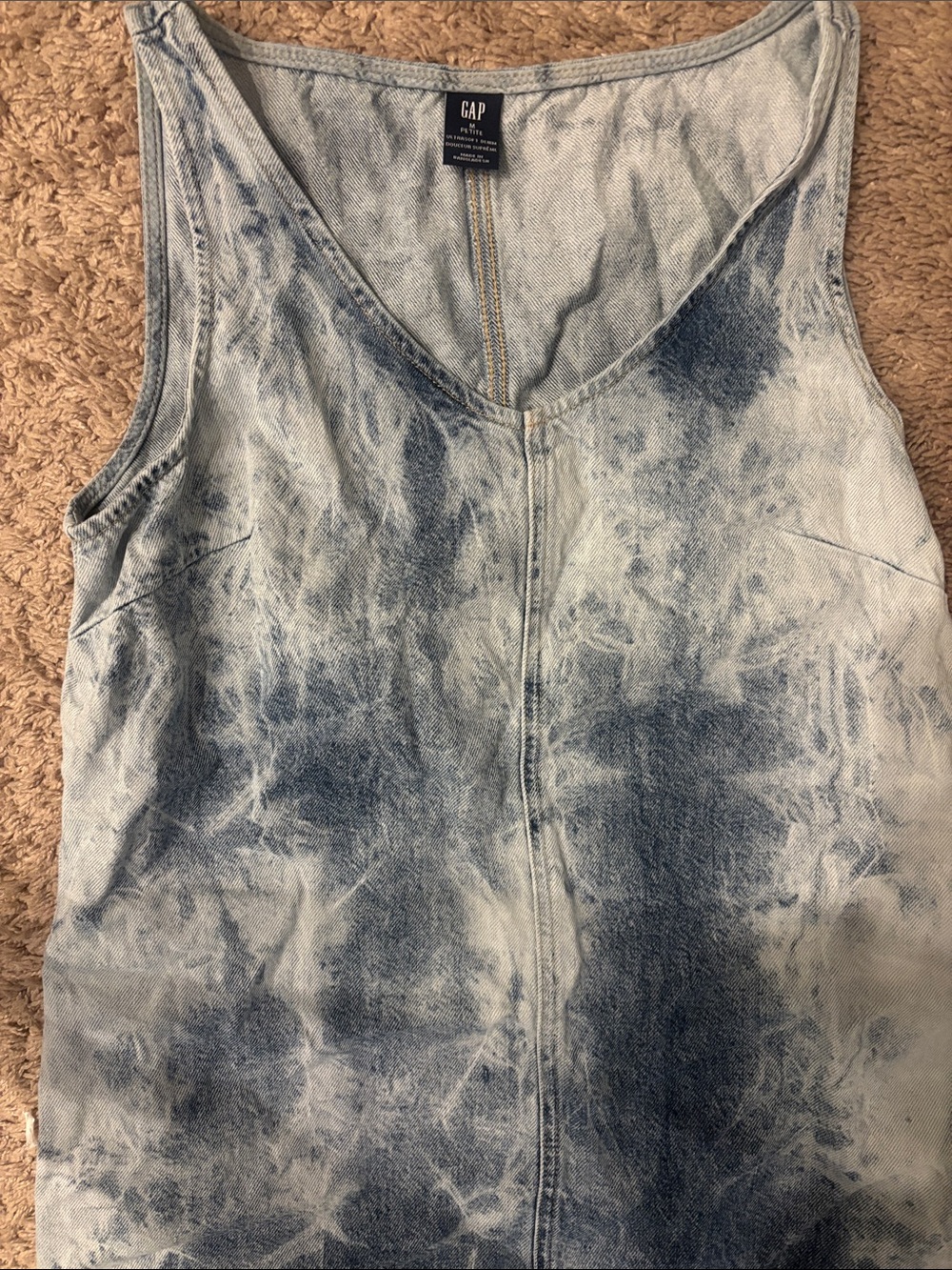GAP Blue and White Tie-Dye Denim dress